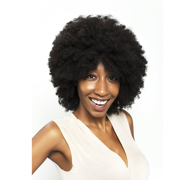 Extra Curly Brown/Black Synthetic Realistic Heat Resistant Afro Style Wig