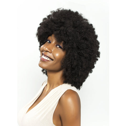 Extra Curly Brown/Black Synthetic Realistic Heat Resistant Afro Style Wig