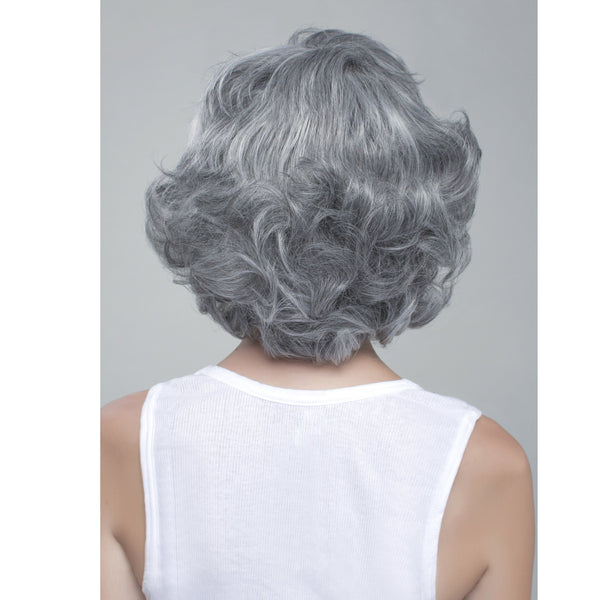 Gray Short Layered Wig with Bangs, Heat Resistant Synthetic Steel Gray Shag Wig (