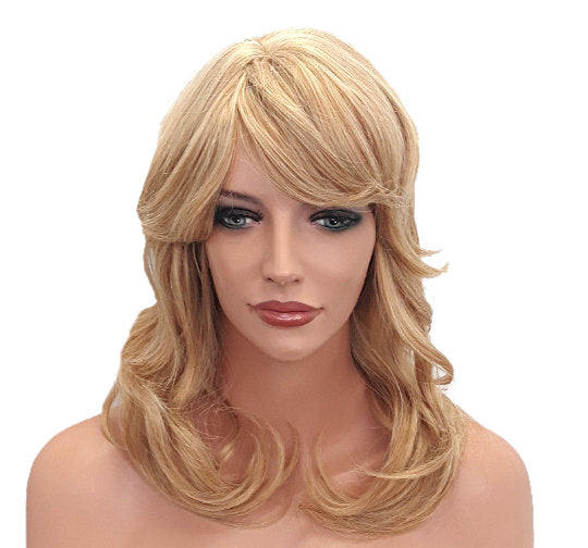 Long Layered Mixed Blonde Wig With Bangs