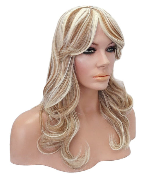 Curly Golden, Ash, and Platinum Blonde mixed Wig