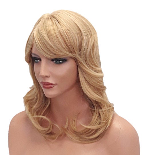 Long Layered Mixed Blonde Wig With Bangs