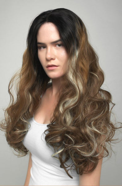 Long Curly  Blonde, Brown, Black and Auburn  Synthetic Realistic Lace front  Heat Resistant Wig