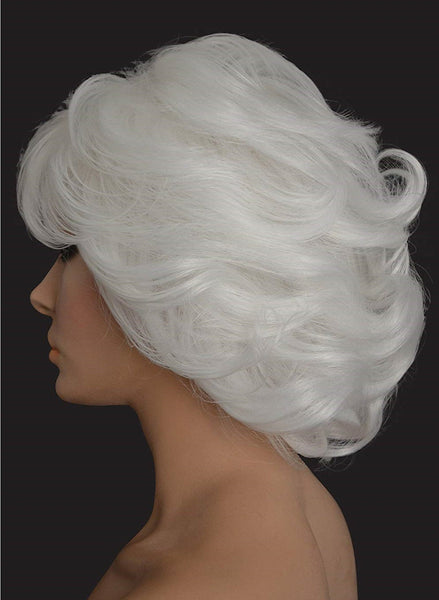 Short White layered Curly  Style Heat Resistant  Wig