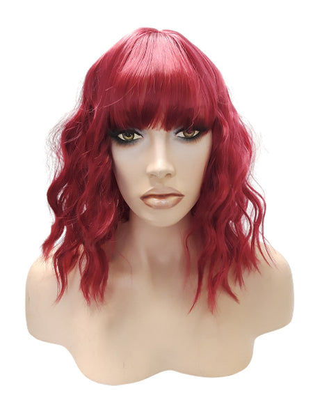 Realistic Auburn Synthetic Curly Bob Wig, Womens Everyday Wigs for Everyday, Cool Auburn Wig for Her, Heat resistant Wigs for Women