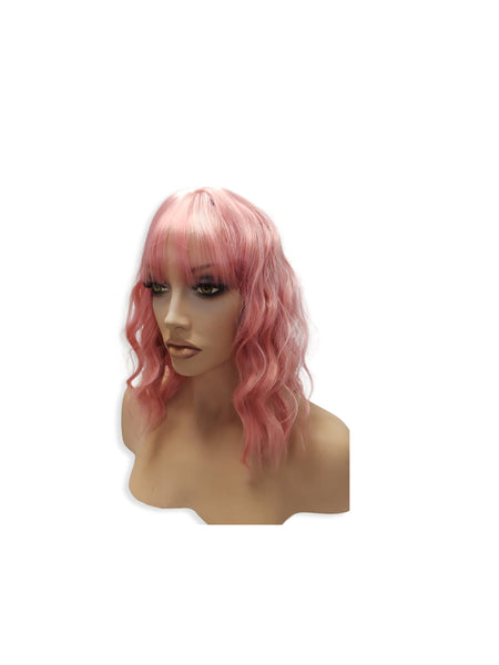 Light Pink Wig Synthetic Curly Bob Wig, Natural Hair Accessories Hairpiece Pink Women's Everyday Cool Natural Look, Unique Realistic Wig