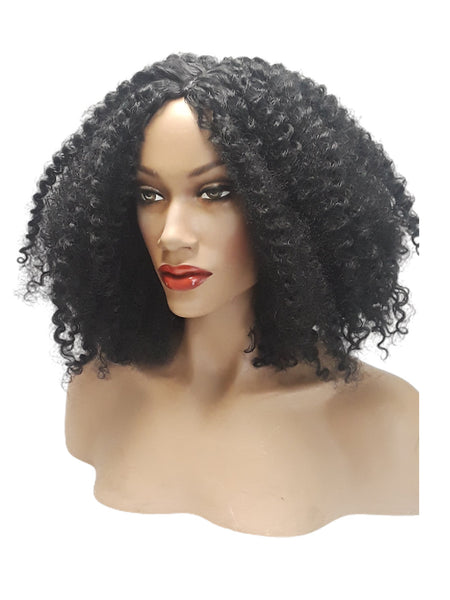 Extra Curly Black Brown Afro Bob Hair Style Heat Resistant Realistic Wig, Hair Accessories Hair Piece Wig for Women Everyday Use