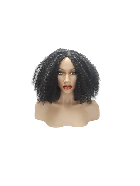 Extra Curly Black Brown Afro Bob Hair Style Heat Resistant Realistic Wig, Hair Accessories Hair Piece Wig for Women Everyday Use