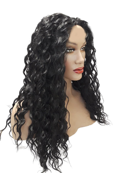 Long Water Wave Lace Front Synthetic Wig, Heat Resistant Natural Look Womens Wig, Curly Women Long Synthetic Hair Wig Ladies Accessories