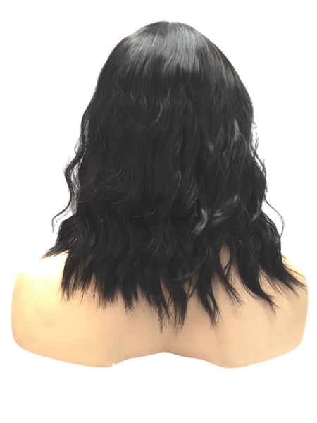 Black Synthetic Wavy Curly Bob Wig, Short Natural Look Realistic Black Wig for Women, Beauty Luxury Wigs for Everyday Hair Accessories