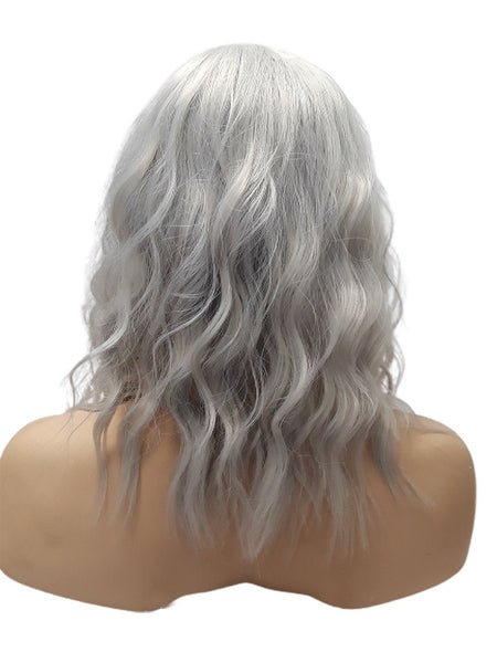 Light Grey Synthetic Curly Bob Wig for Women, Realistic Heat Resistant Natural Look Wig, Gray Wig for Women Classy Wigs Everyday Accessories