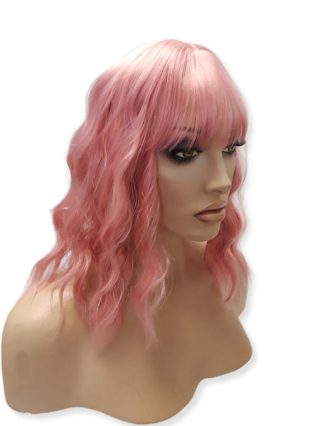 Light Pink Wig Synthetic Curly Bob Wig, Natural Hair Accessories Hairpiece Pink Women's Everyday Cool Natural Look, Unique Realistic Wig