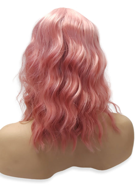 Light Pink Wig Synthetic Curly Bob Wig, Natural Hair Accessories Hairpiece Pink Women's Everyday Cool Natural Look, Unique Realistic Wig