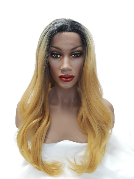 Blonde Lace Front Wig, Long Blonde Ombre Lace Front Synthetic Heat Resistant Wigs for Women Everyday Hair Accessories for Women Wedding