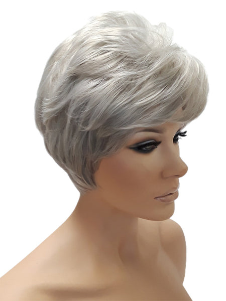 Short Grey Blonde Synthetic Wig for Her, Everyday Classic Look Womens Hair Accessories, Natural Realistic Look Wig, Heat Resistant Wigs