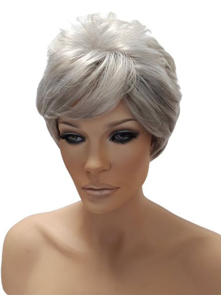 Short Grey Blonde Synthetic Wig for Her, Everyday Classic Look Womens Hair Accessories, Natural Realistic Look Wig, Heat Resistant Wigs