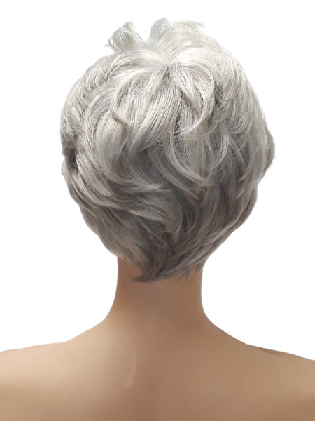 Short Grey Blonde Synthetic Wig for Her, Everyday Classic Look Womens Hair Accessories, Natural Realistic Look Wig, Heat Resistant Wigs