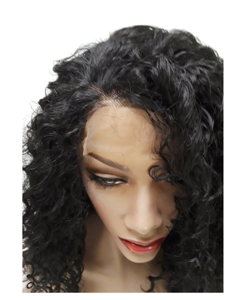 Curly Hair Lace Front Wigs Glueless Wave Synthetic Wigs Heat Resistant Short Bob Wigs Natural Hairline 14inch