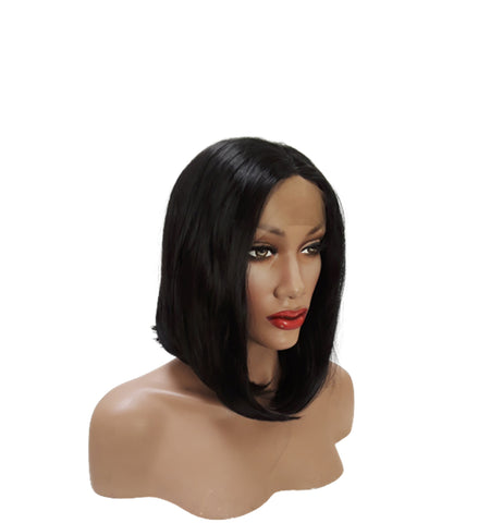 Short Bob Lace Front Wigs Glueless Natural Synthetic Heat Resistant Fiber Hair Wig  Hair For Black Women 14 Inch