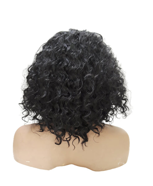 Black Synthetic Wavy Curly Bob Wig with skin top, Short Natural Look Realistic Black Wig, Beauty Luxury Wigs for Everyday Hair Accessories