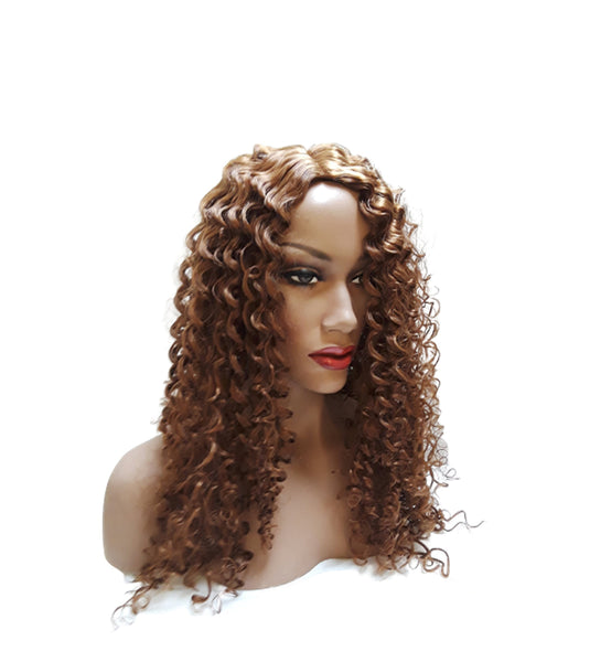 Synthetic Wavy Curly Wig with skin top, Long Natural Wet Look Realistic Auburn Brown Wig, Beauty Luxury Wigs for Everyday Hair Accessories