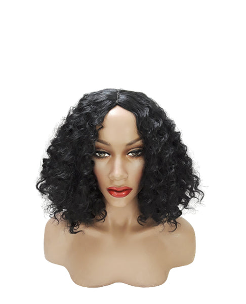 Black Synthetic Wavy Curly Bob Wig with skin top, Short Natural Look Realistic Black Wig, Beauty Luxury Wigs for Everyday Hair Accessories