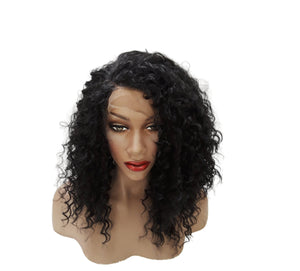 Curly Hair Lace Front Wigs Glueless Wave Synthetic Wigs Heat Resistant Short Bob Wigs Natural Hairline 14inch