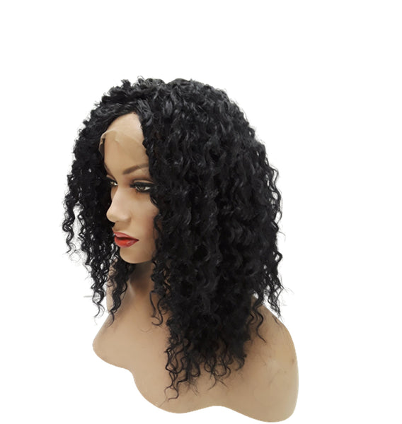 Curly Hair Lace Front Wigs Glueless Wave Synthetic Wigs Heat Resistant Short Bob Wigs Natural Hairline With Baby Hair 14inch