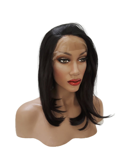 Lace Front Wigs Glueless Wave Synthetic Wigs Heat Resistant Short Bob Wigs Natural Hairline 14 inch