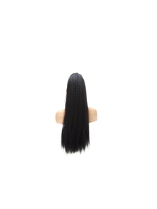 Long Kinky Straight Drawstring Ponytail for Black Women, Yaki Curly Hair 26 Inch Ponytail Extension #2 Black