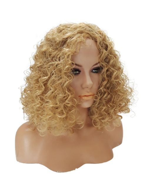 Blonde Synthetic Wavy Curly Bob Wig, Natural Look Realistic Black Wig for Women, Beauty Luxury Wigs for Everyday Hair Accessories Active