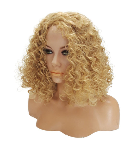 Blonde Synthetic Wavy Curly Bob Wig, Natural Look Realistic Black Wig for Women, Beauty Luxury Wigs for Everyday Hair Accessories Active