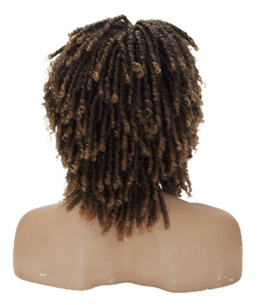 Warm Brown Short Dreadlock Wig Twist Wigs for Black Women Short Curly Synthetic Wigs