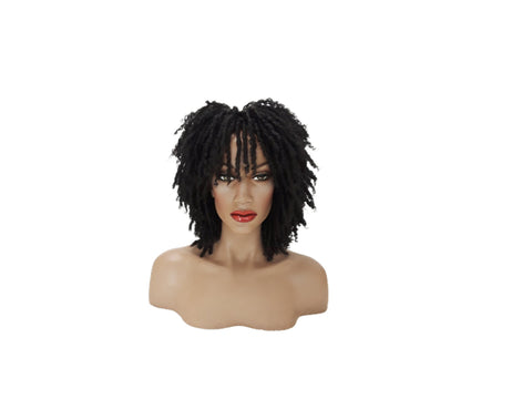 Black Short Dreadlock Wig Twist Wigs for Black Women Short Curly Synthetic Wigs Everyday Wig