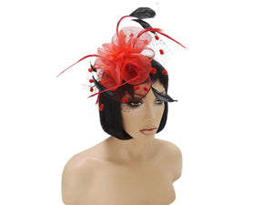 Fascinators Hat for Women Tea Party Headband Kentucky Derby Wedding Flower Cocktail Mesh Feathers Hair Clip