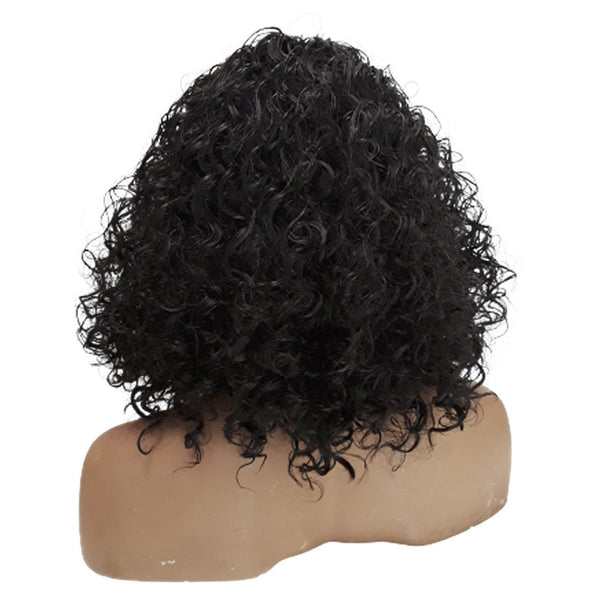 Black Synthetic Wavy Curly Bob Wig,  Natural Look Realistic Black Wig for Women, Beauty Luxury Wigs for Everyday Hair Accessories Active