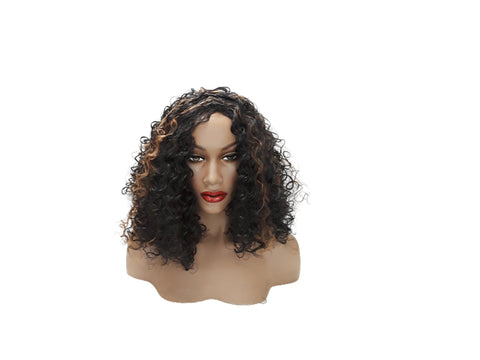 Black & Copper  Synthetic Wavy Curly Bob Wig, Natural Look Realistic Black Wig for Women, Beauty Luxury Wigs for Everyday Hair Accessories