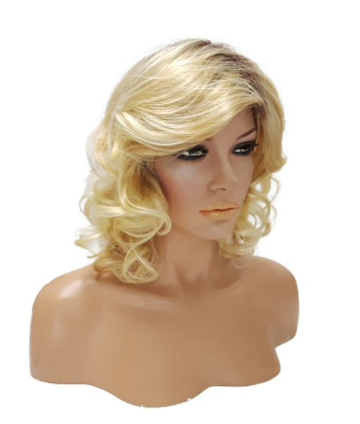 Mixed Blonde Ombre Wig, Wigs, Bangs, Natural, Curly Hair, Cosplay, Ombre wig Hair, Blonde