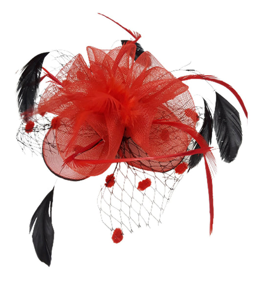 Fascinators Hat for Women Tea Party Headband Kentucky Derby Wedding Flower Cocktail Mesh Feathers Hair Clip