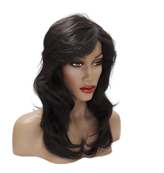 Black Brown Curly Synthetic wig Natural Look Realistic Black Wig for Women, Beauty Luxury Wigs for Everyday Hair Accessories